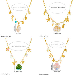 Themed Pendants Necklace Stainless Steel Beach Style Seashell Sea Turtle Seahorse Starfish Sun Charm Party Jewelry - Product Image 5