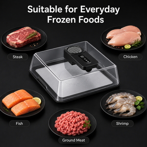 Caja inteligente con tapa para descongelar alimentos, mantiene los alimentos congelados limpios mientras se descongelan, temporizador LED inalámbrico, descongelador de <span class=keywords><strong>carne</strong></span> para cocina - Product Image 4