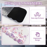 Repose-poignets ergonomique en mousse à mémoire de forme avec design floral personnalisé pour souris de jeu, ordinateur portable, couleur personnalisable, résistant à l'eau