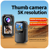 Caméra Sportive Étanche 30M 5K 4K 60fps Double Écran Tactile pour Vélo Moto Casque EIS MicroSD Suivi IA 120°
