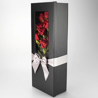 Dossier de luxe écologique pour fleurs de Noël romantiques avec fenêtre transparente, bouquets de vacances, lamination mate, impression en relief