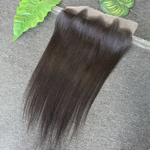 Cabello Humano Virgen de Primera Calidad con Frente de Encaje Transparente 13x4, Color Negro Natural, 8-22 Pulgadas - Product Image 1