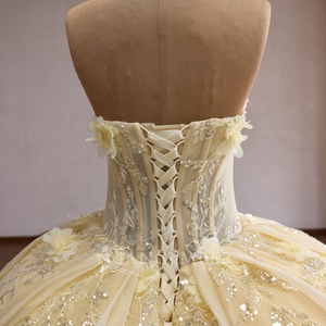 Robe de soirée princesse Rsm261074 pour anniversaire, avec fleurs, manches détachables, dos lacé, Vestidos De 15 Quinceanera Jancember - Product Image 6