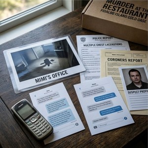 Jeu de société d'enquête sur cas d'érythrothérapie criminelle personnalisé : Énigmes, preuves et dossiers d'accusés - Product Image 1