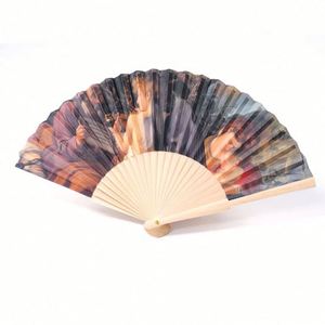 Abanico de Mano Plegable de Bambú y Tela, Pintado, Duradero, Liso, Personalizado, con Diseño Único para Decoración de Bodas, a Bajo Precio - Product Image 3