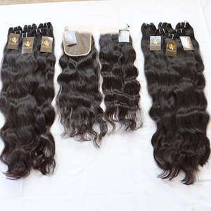 Paquets de cheveux humains vierges indiens non traités pré-plumés transparents 4x4 5x5 6x6 fermeture à lacet frontale 13x4 fermeture à lacet frontale - Product Image 3