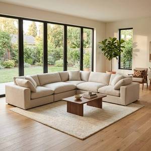 Conjunto Seccional Modular Reversible en Forma de L con Cubierta de Tela, Respaldo Acolchado y Función de Sofá Cama, Apto para Muebles del Hogar - Product Image 1