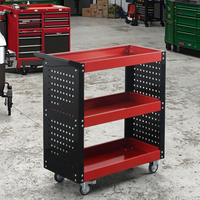 Chariot à outils d'atelier en acier inoxydable, antivol, verrouillable, étanche, capacité de charge de 300 kg, revêtement en poudre, garantie de 3 ans