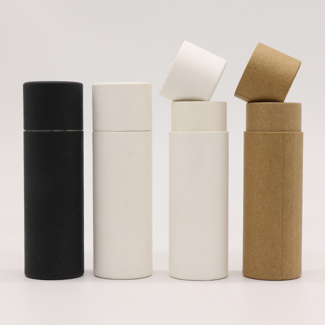 Round Cardboard Tube White Kraft Paper Tube with Skin Care Printing logo Paper Tube