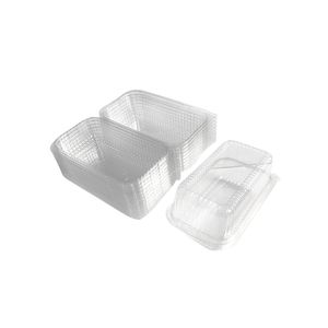 Wholesale Disposable Packaging Food Fruit Salad Takeaway Hinged Box Clear Plastic Clamshell Containers
