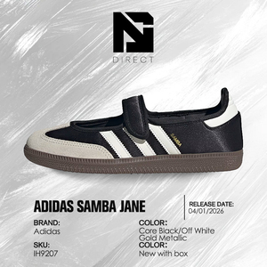 Adidas Wmns Jane 'Core Black Off White Gold Metallic' Zapatos de skate de lona con cierre de gancho y bucle, zapatillas para caminar - Product Image 6