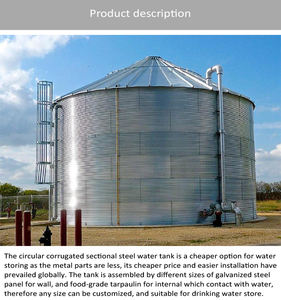 Réservoirs circulaires ronds pour pisciculture, aquaculture domestique, irrigation, réservoirs d'eau en acier galvanisé - Product Image 5