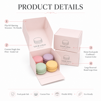 Boîte en carton blanc écologique avec logo personnalisé imprimé pour l'emballage de macarons, desserts et pâtisseries