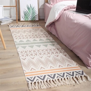 Boho Blanc <span class=keywords><strong>Tapis</strong></span> Marocain Coureur <span class=keywords><strong>Tapis</strong></span> Géométrique Porte Imprimé <span class=keywords><strong>Tapis</strong></span> et <span class=keywords><strong>Tapis</strong></span> Sol Paillasson Avec Gland - Product Image 2