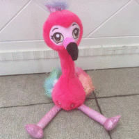 Nouveauté Jouet en peluche flamant rose réutilisable Jouet interactif pour enfants qui mange chante se balance fait des crottes parle danse