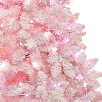 Grenzüberschreitender Luxus-Kunstweihnachtsbaum aus China, groß, pastellrosa, blau, leuchtend, mit Schneeflocken-Effekt