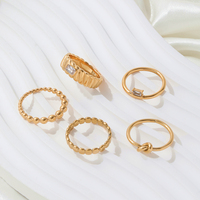 Joolim ювелирные изделия из нержавеющей стали оптом 18K позолоченные круассаны циркониевые кольца для женщин эффектные кольца