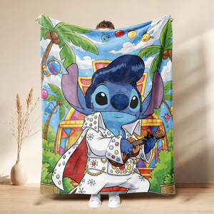 Mantas ChamXue, Manta de Franela con Dibujos Animados de Lilo y Stitch, Linda Manta de Franela con Diseño de Alien Azul Stitch para Niños, para Todas las Temporadas - Product Image 3