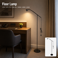 Lámpara de Pie con Base Redonda y Flexible, 3.5W, 3 Temperaturas de Color, para Dormitorio, Sala de Estar, Lectura