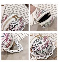 Nouveaux sacs à main pour femmes en forme de ballon de basket, en cuir PU, sacs à main graffiti pour femmes