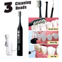 Brosse à dents électrique 3-en-1 2025 avec brossette ultrasonique et irrigateur buccal intégré, étanche IPX7, poils souples, sans fil pour le voyage