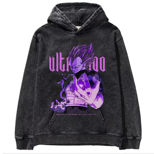 700 tipos Hoddies Hodded sudadera fabricantes pesado algodón negro lavado ácido Vintage gráfico Dragoned <span class=keywords><strong>Ball</strong></span> Z Anime hombres camiseta - Product Image 2