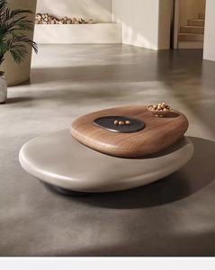 Table basse moderne de designer rotative et durable, miroir, style rétro luxueux, populaire pour salon, créative, irrégulière, en <span class=keywords><strong>bois</strong></span> - Product Image 4