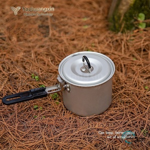 Aluminum Mini Milk <b>Pan</b> 1L <b>With</b> <b>Lid</b> And Foldable Handle For Camping Cooking - Product Image 5