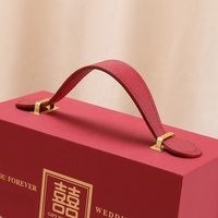Benutzer definierte Luxus druck Blume Geschenk box Hochzeits bevorzugung boxen Hochzeits geschenk box Verpackung mit PU-Griff