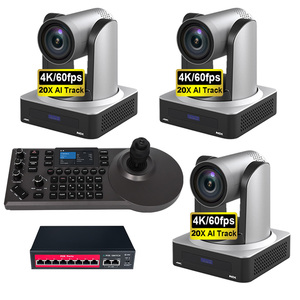 ชุดกล้อง 4K60fps พร้อมระบบติดตามมนุษย์ด้วย AI ซูมออปติคอล 20 เท่า PoE NDI HX2 SDI ผ่าน IP สำหรับการถ่ายทอดสด MC550+MKB20-3 4K - Product Image 1