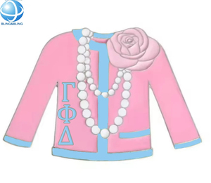 Nuevo diseño Gamma Phi Delta 1943 alfileres de joyería bebé rosa azul con incrustaciones de mariposa esmalte GPD insignia de aleación de Metal broche de hermandad griega - Product Image 6