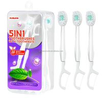 Brosses à dents de voyage mini portables manuelles jetables en acrylique parfumées à la lavande avec perles rafraîchissantes Qisp populaires pour usage hôtelier