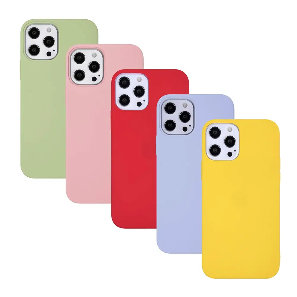 Cheap Silicone True Color Phone Case for iPhone 13 Pro Max X 11 Matte Soft TPU Phone Cover for iPhone 8 12 Pro