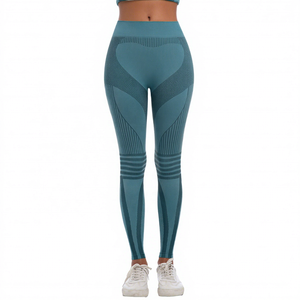 Leggings de yoga taille haute à motif géométrique, maille texturée, extensibles dans les quatre sens, en Spandex et Nylon - Product Image 1