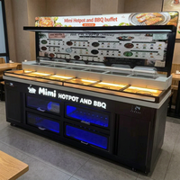 Refrigerador comercial de 1.8 metros con termostato mecánico de una sola temperatura para mostrador de condimentos de hot pot de autoservicio