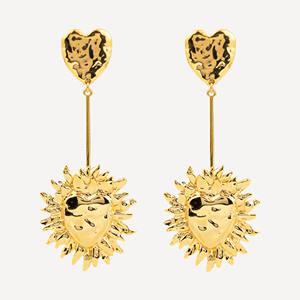 Pendientes de Corazón de Acero Inoxidable Dorado, Joyería Minimalista de Moda CucoCuca - Product Image 1