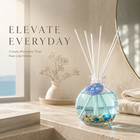 Diffuseur de parfum d'ambiance 150 ml Ocean Reed avec bouteille en verre décorative, parfum personnalisé, marque privée, OEM, collection cadeau pour la maison