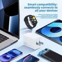 Chargeur GaN 65W67W double USB-C PD à charge rapide, mini chargeur avec protection ignifuge, câble de charge, chargeur iPhone