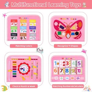 Nouveauté : Tableau d'activités Montessori en bois à faire soi-même, accessoires pour l'éducation précoce, jouet sensoriel pour bébé, idéal pour les voyages - Product Image 5