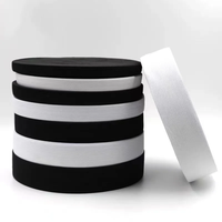 Bande élastique en crochet noir et blanc pour la couture d'accessoires vestimentaires, bande en caoutchouc, bande tricotée unie, bande élastique