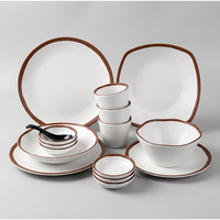 Ensemble de vaisselle en mélamine sur mesure, assiettes, bols, OEM, vaisselle durable pour la restauration, ensembles de dîner en mélamine