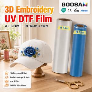 Rollo de Película UV 3D DTF GOOSAM, de una Sola Cara, AB, Efecto Puff, Bordado, 30 cm, 60 cm, para Impresora Textil, Diseño Personalizado - Product Image 1