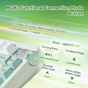 Teclado Mecánico Inalámbrico OEM ODM Nova75, Teclado para Juegos, Trimodal, Bluetooth, 2.4GHz, USB-C, Retroiluminación RGB, Placa FR4, Interruptores Intercambiables <span class=keywords><strong>en</strong></span> Caliente - Product Image 5