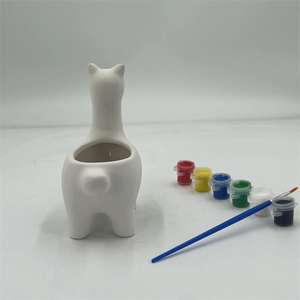 Petits pots de fleurs en céramique bricolage pour l'art des enfants plantant de petites fleurs et dessinant des formes de <span class=keywords><strong>cerf</strong></span> pour la décoration de table - Product Image 4