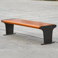 Banc d'extérieur en acier inoxydable résistant aux intempéries avec dossier, sièges pour parcs paysagers, centres commerciaux et quartiers résidentiels