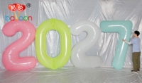 Ballons Chiffres Géants 2m pour Anniversaire et Nouvel An 2027, en Nylon, Personnalisables, Stratifiés PA+PE, Décoration Festive, Gonflables à l'Hélium, Photo