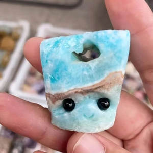 Factory Price Hand Carved Hemimorphite Stone Crafts Natural Quartz Animal <b>Crystal</b> <b>Cluster</b> Hedgehog for <b>Crystal</b> Decoration - Product Image 2