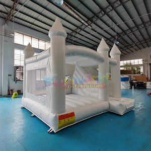 Commercial white wedding bounce house with a slide <b>inflatable</b> bouncy castle combo bouncer - Product Image 3