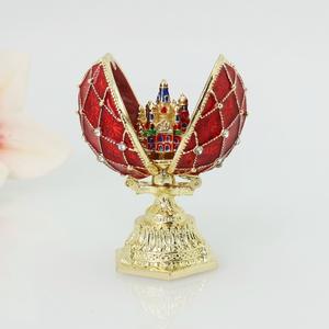 Medalla de Esmalte Estilo Huevo Ruso, Forma de Macaron 3D, Tema de Hadas, Soporte para Anillos con Flores, Recuerdo Chapado en Oro - Product Image 6