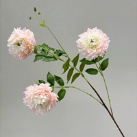 Bunga Peony Daisy Maroko Buatan, Dekorasi Bunga Sutra Tiga Kepala Gaya Nordik Kelas Atas untuk Hiasan Meja Pernikahan